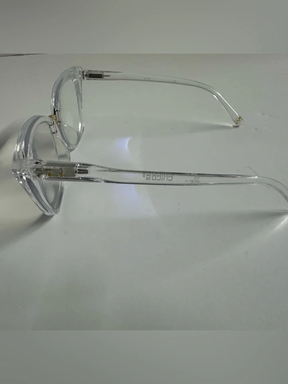 Chico’s Clear Reading Glasses with Gold Bridge with Case & Cloth